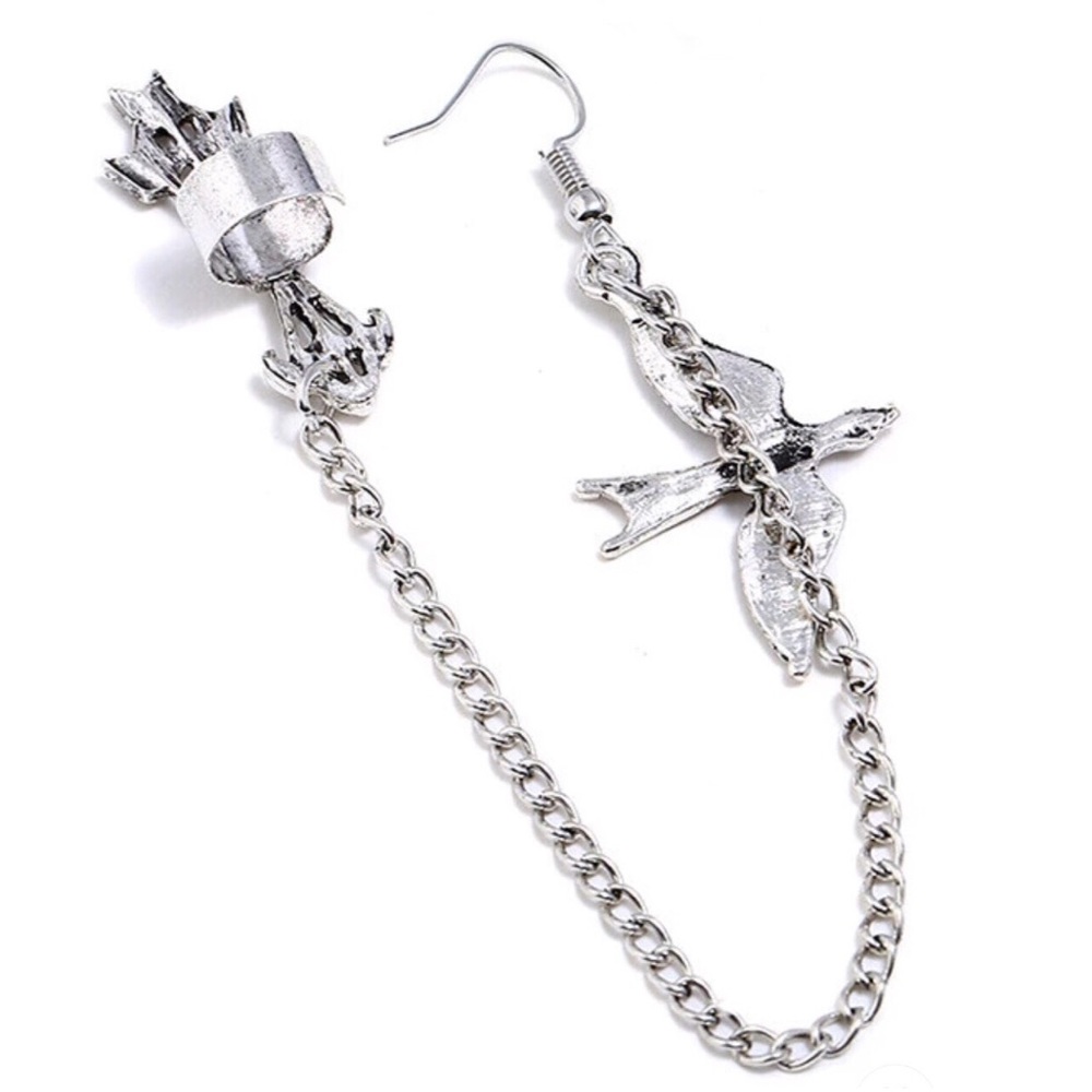 Sparrow/Bird/Arrows Cuff Earrings NWT - Picture 4 of 4